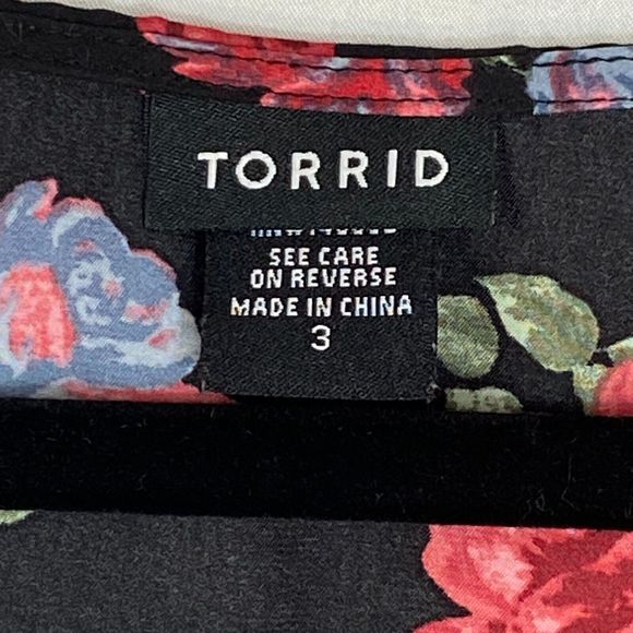 Torrid Black Floral Blouse - Picture 2 of 7